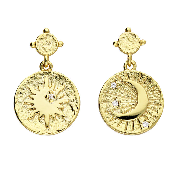 Sun and Moon Asymmetric Earrings