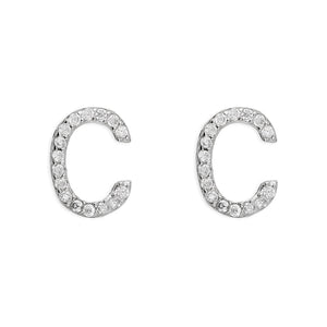 Mini Initials CZ Stud Earrings