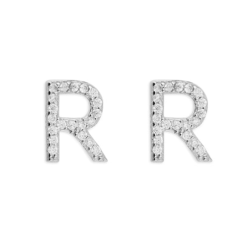 Mini Initials CZ Stud Earrings