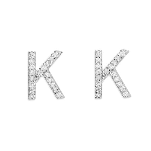 Mini Initials CZ Stud Earrings