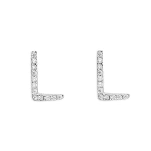 Mini Initials CZ Stud Earrings