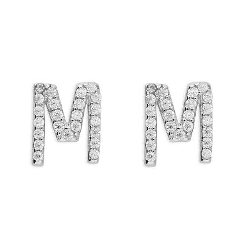 Mini Initials CZ Stud Earrings