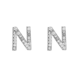 Mini Initials CZ Stud Earrings