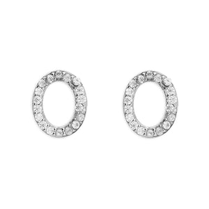 Mini Initials CZ Stud Earrings