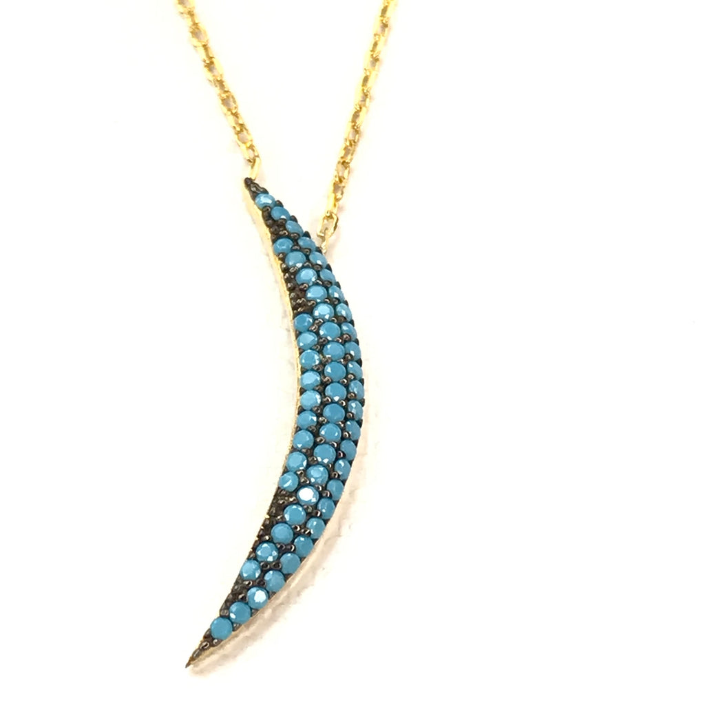 Turquoise moon crest- Necklace Small