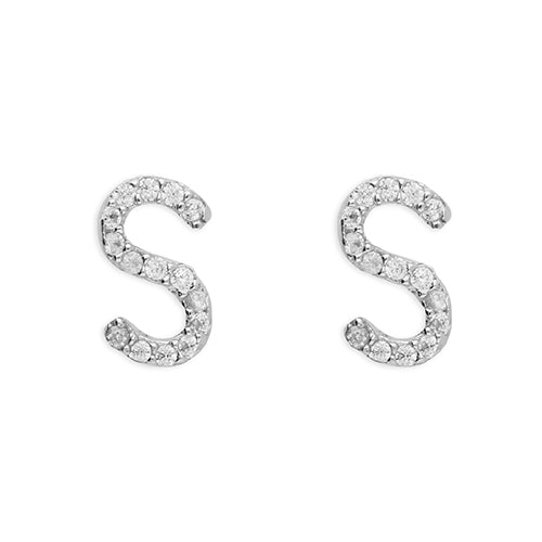 Mini Initials CZ Stud Earrings