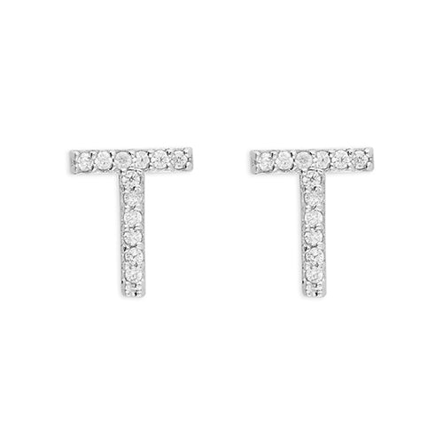 Mini Initials CZ Stud Earrings