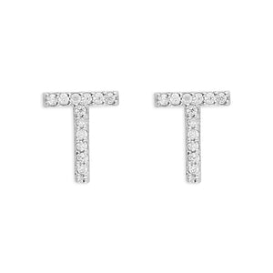 Mini Initials CZ Stud Earrings