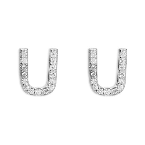 Mini Initials CZ Stud Earrings