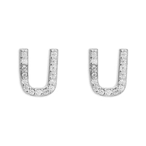 Mini Initials CZ Stud Earrings