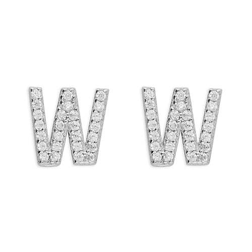 Mini Initials CZ Stud Earrings