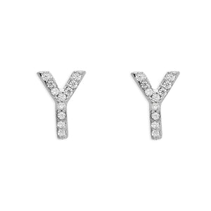 Mini Initials CZ Stud Earrings