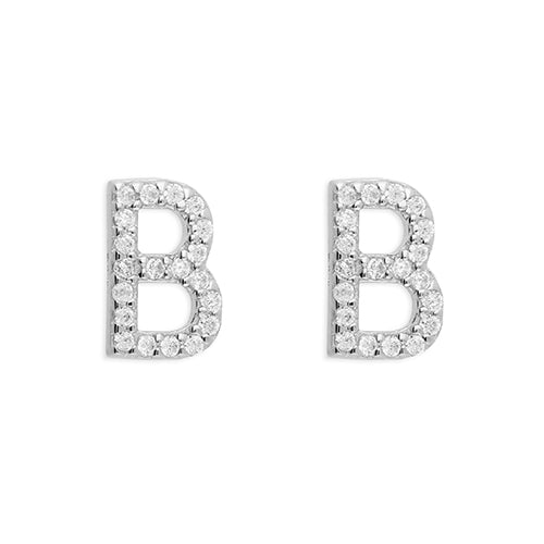 Mini Initials CZ Stud Earrings