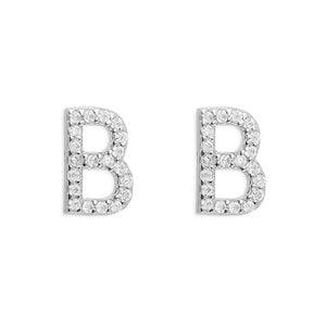 Mini Initials CZ Stud Earrings