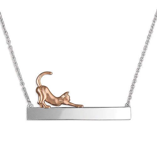 Stretching Cat Necklace