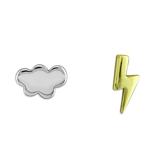 Cloud & Lightning Stud Earrings