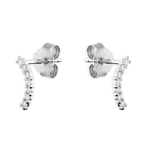 CZ Curve Stud Earrings