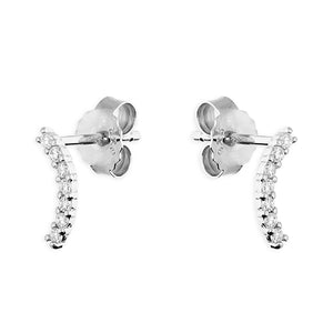 CZ Curve Stud Earrings