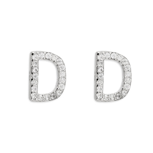 Mini Initials CZ Stud Earrings