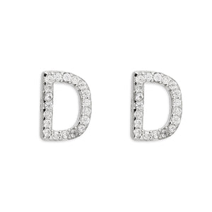 Mini Initials CZ Stud Earrings