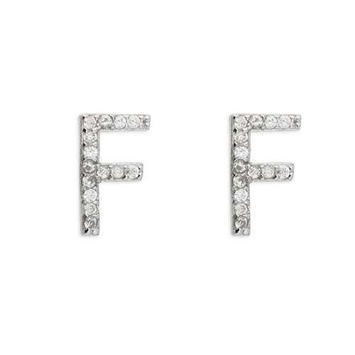 Mini Initials CZ Stud Earrings