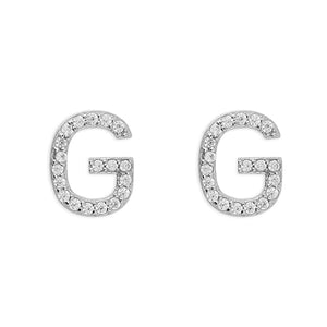 Mini Initials CZ Stud Earrings