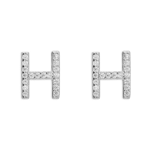 Mini Initials CZ Stud Earrings