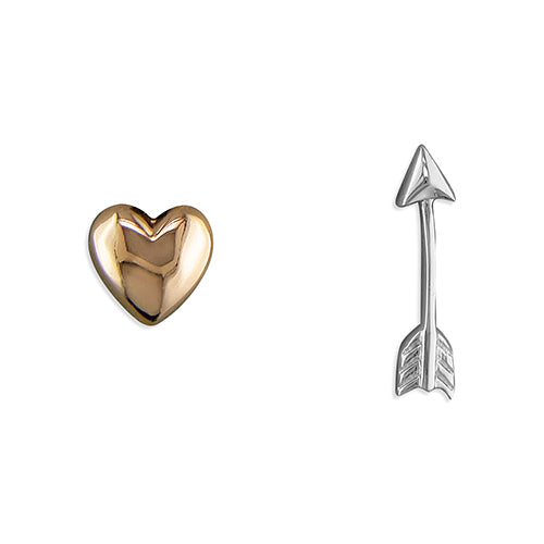 Heart & Arrow Stud Earrings