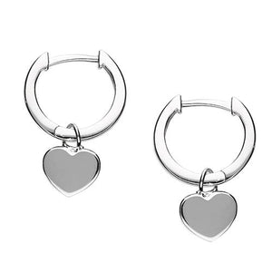 Heart On Huggie Hoop Earrings