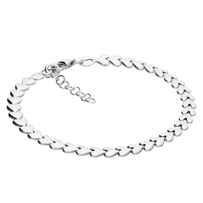 Sterling Silver Interlinked Hearts Bracelet