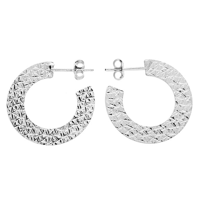 Sterling Silver Stud Hoop Earrings