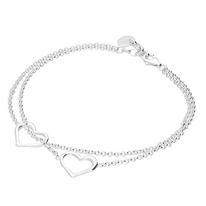 Chain Double Heart Bracelet