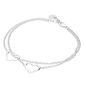 Chain Double Heart Bracelet