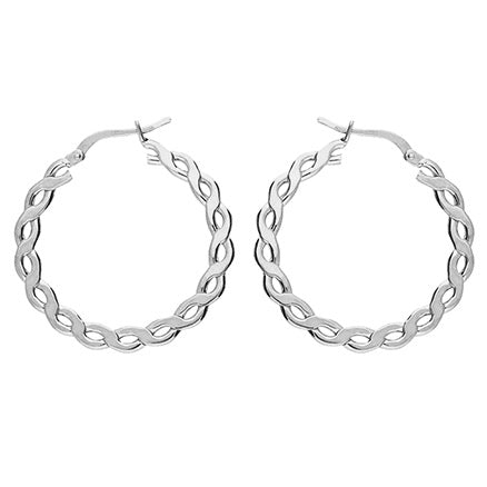 Patterned hoop earrings.