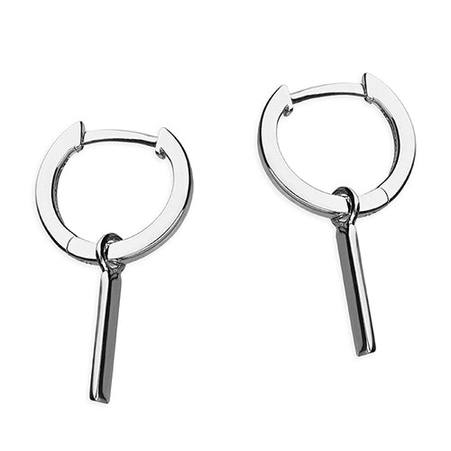 Plain Bar On Huggie Hoop Earrings