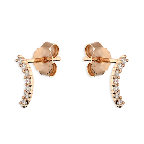 CZ Curve Stud Earrings