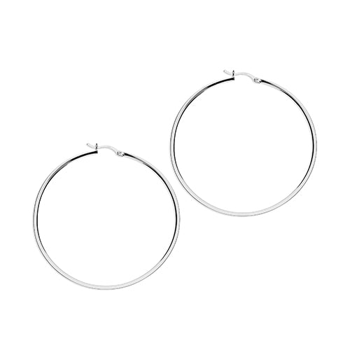 Triangular Tube Hinged Hoop Earrings