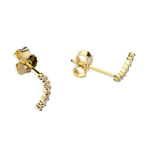 CZ Curve Stud Earrings